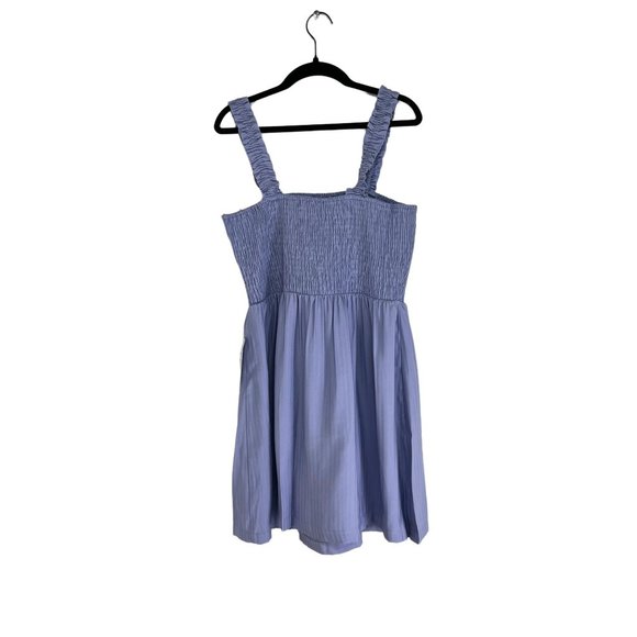 NWT NSR Julia Smocked Ruffle Mini Dress Lavender Square Neck Sleeveless Size M - Picture 3 of 7